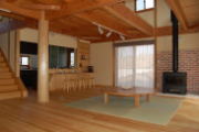 無垢の家規格型注文住宅　埼玉県滑川町薪ストーブのある家事例写真